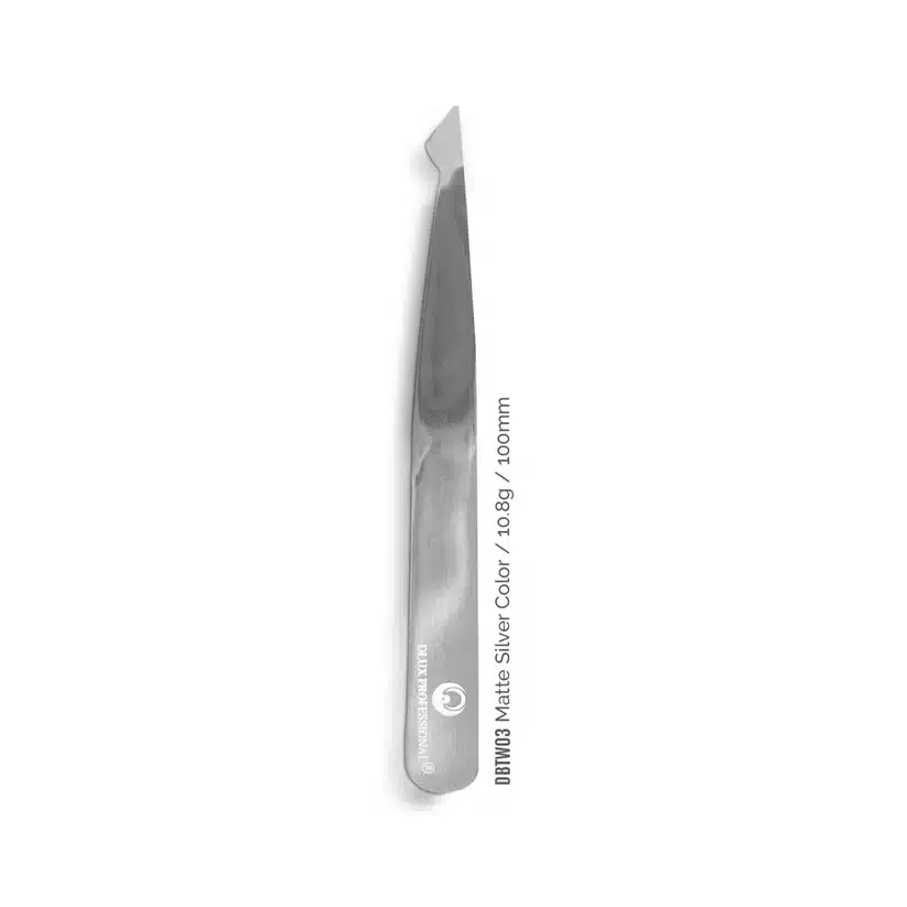 DLUX | Brow Line Tweezer | Matte Silver