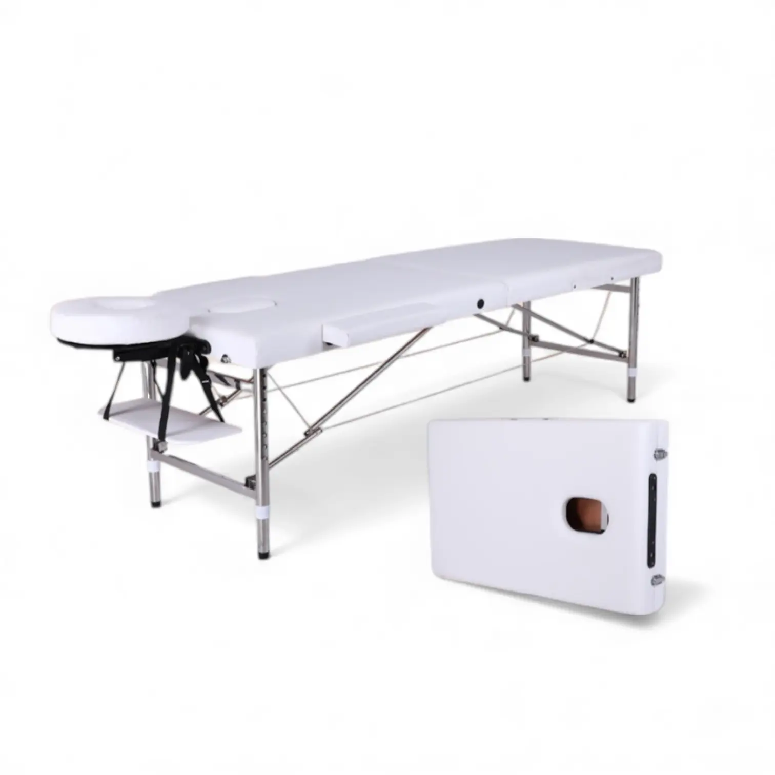 DRAAGBARE MASSAGETAFEL QUINZY TRI FOLD KLEUR WIT